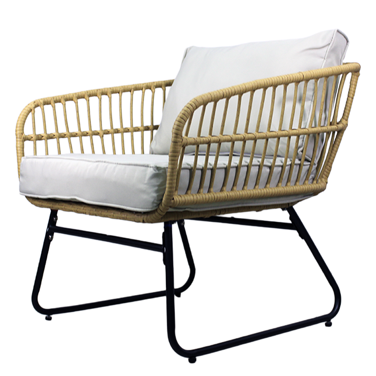 ZESTAW MEBLI OGRODOWYCH (SOFA, 2 KRZESŁA, 2 STOLIKI) - BRĄZOWY, PODUSZKI - SZARY - obrazek 9