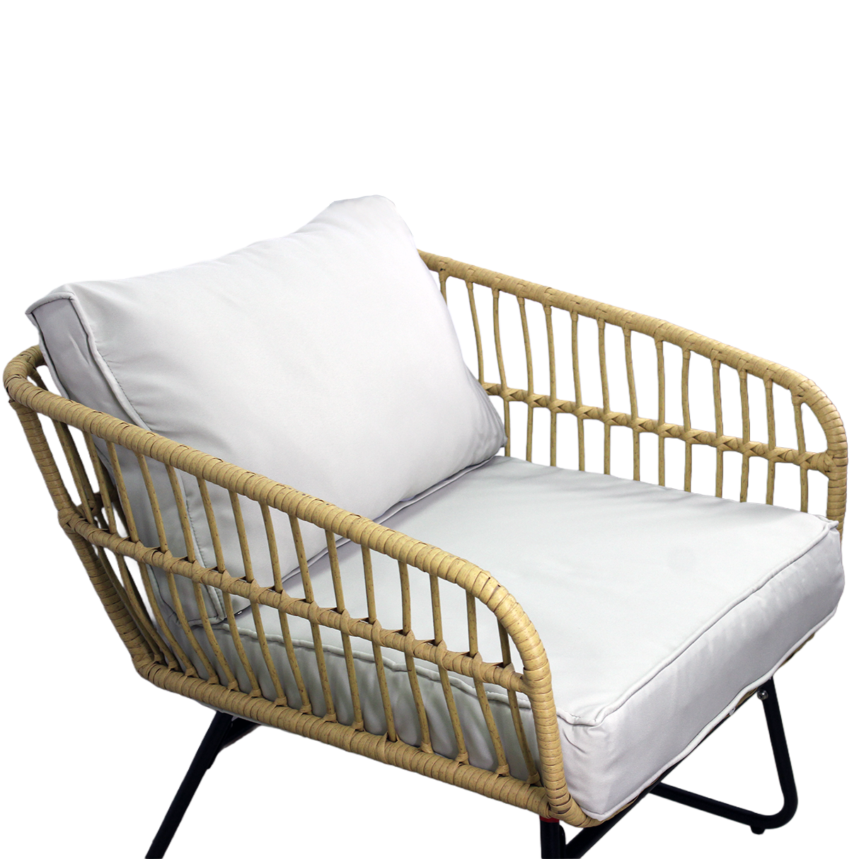 ZESTAW MEBLI OGRODOWYCH (SOFA, 2 KRZESŁA, 2 STOLIKI) - BRĄZOWY, PODUSZKI - SZARY - obrazek 8