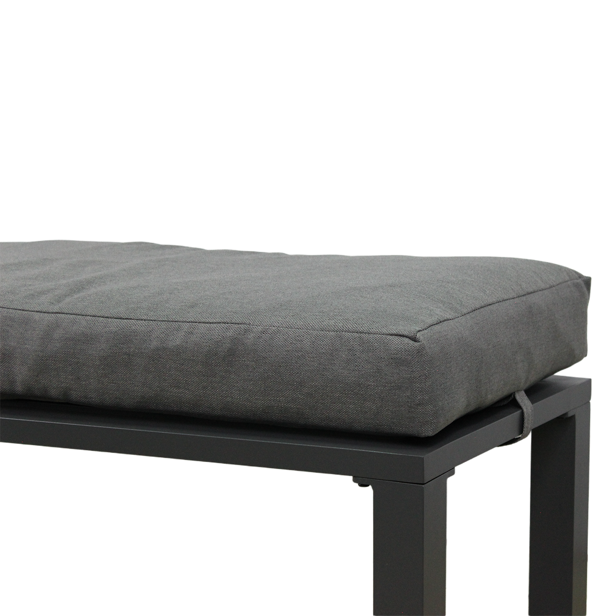 ZESTAW MEBLI ALUMINIOWYCH (SOFA NAROŻNA + PUFA + STOLIK) SZARY + SZARE PODUSZKI - obrazek 10