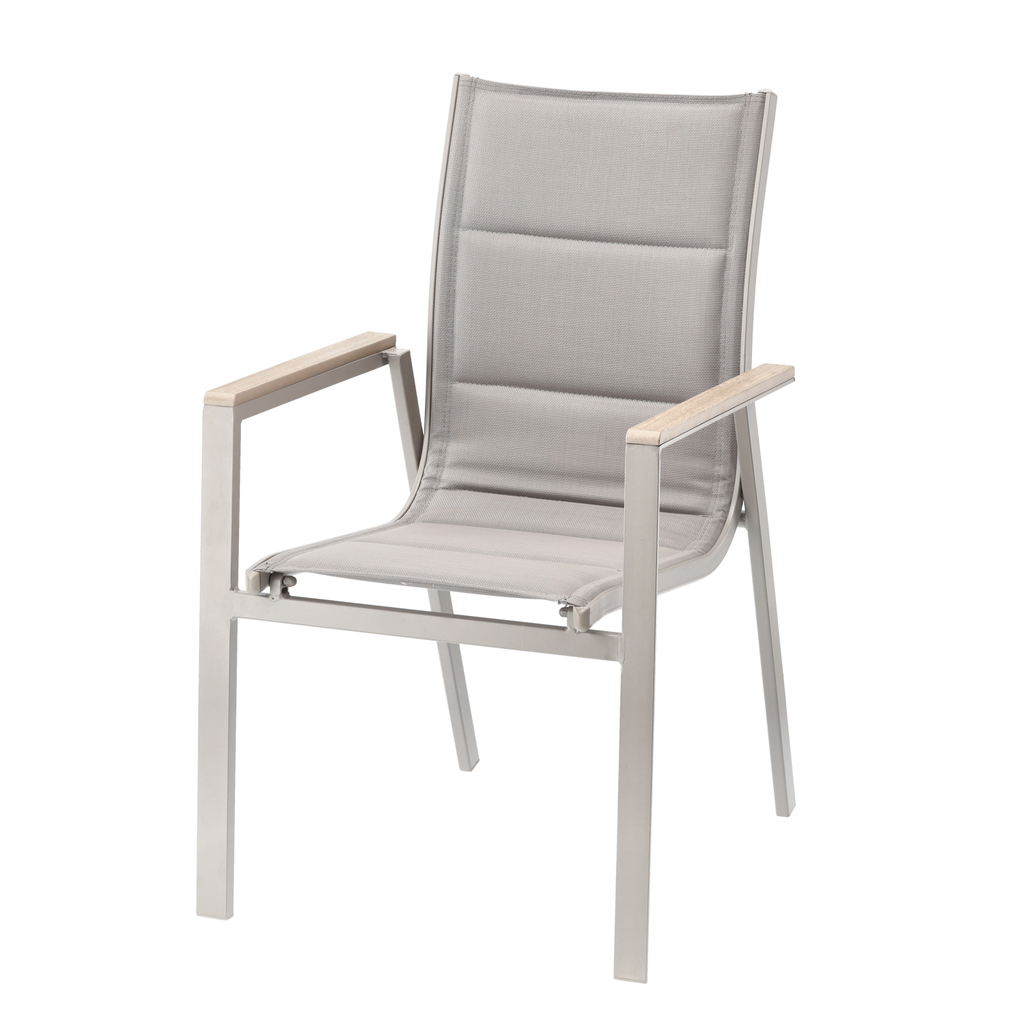 ALUMINIOWE KRZESŁO OGRODOWE POLYWOOD 64 x 55 x 91 CM BEŻOWE - obrazek 3