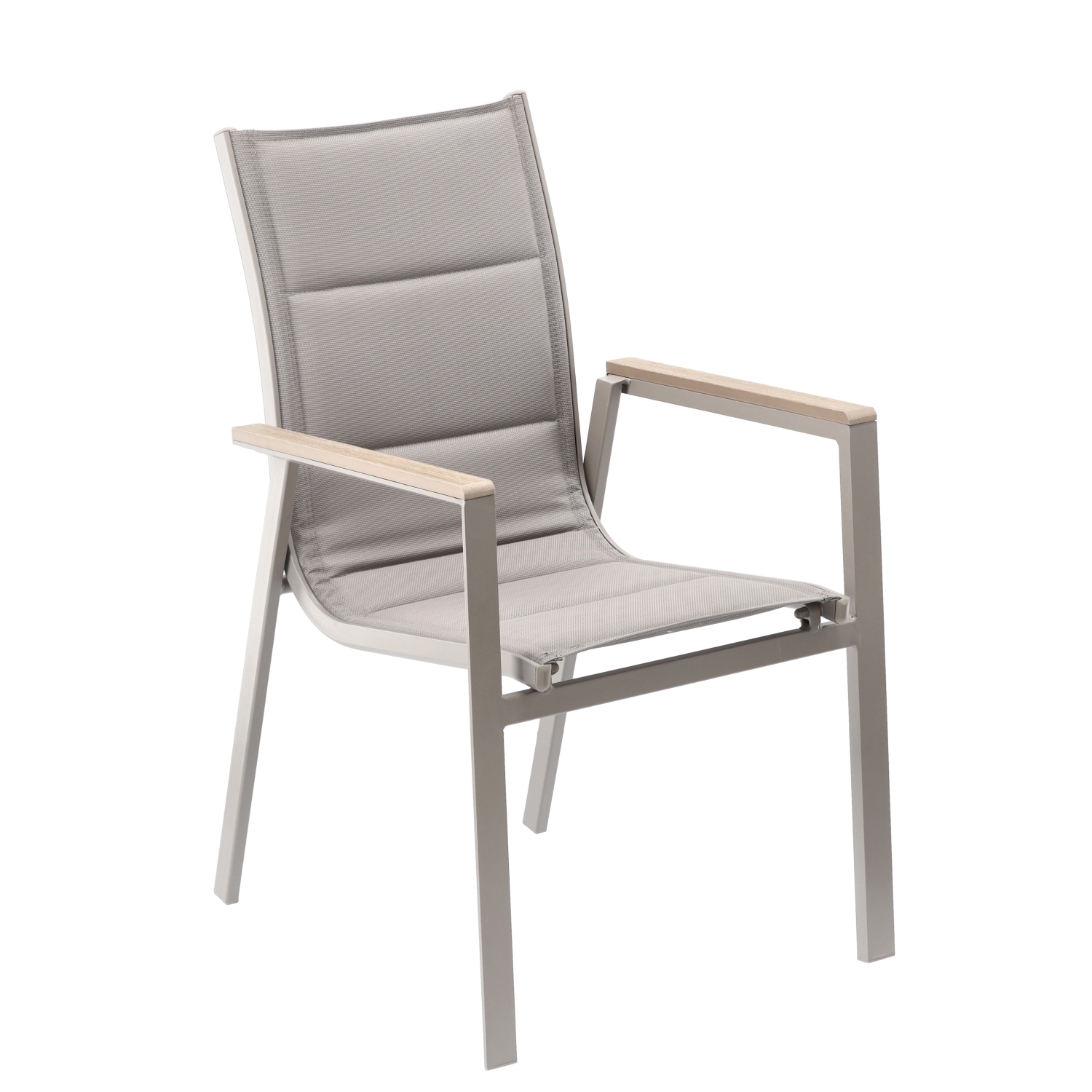 ALUMINIOWE KRZESŁO OGRODOWE POLYWOOD 64 x 55 x 91 CM BEŻOWE - obrazek 2