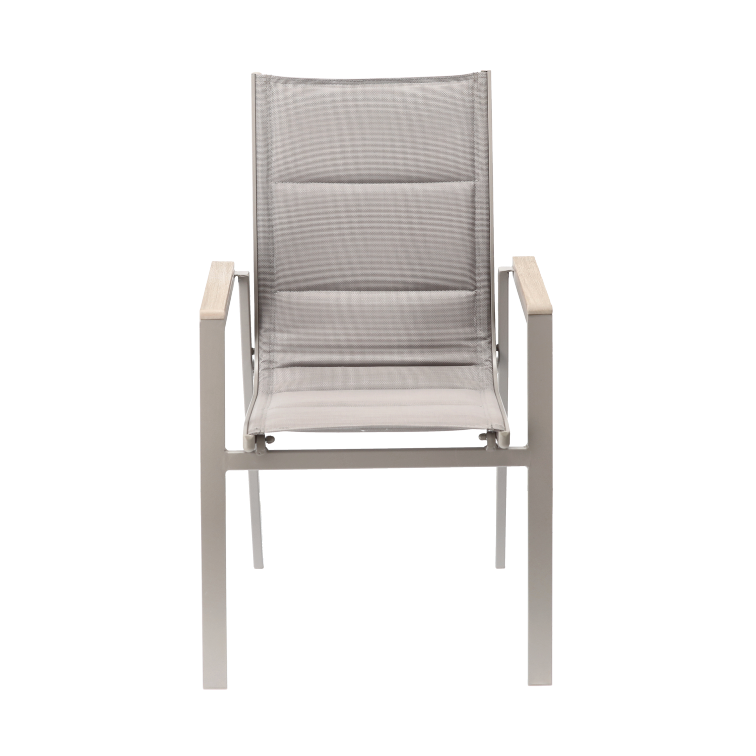 ALUMINIOWE KRZESŁO OGRODOWE POLYWOOD 64 x 55 x 91 CM BEŻOWE - obrazek 4