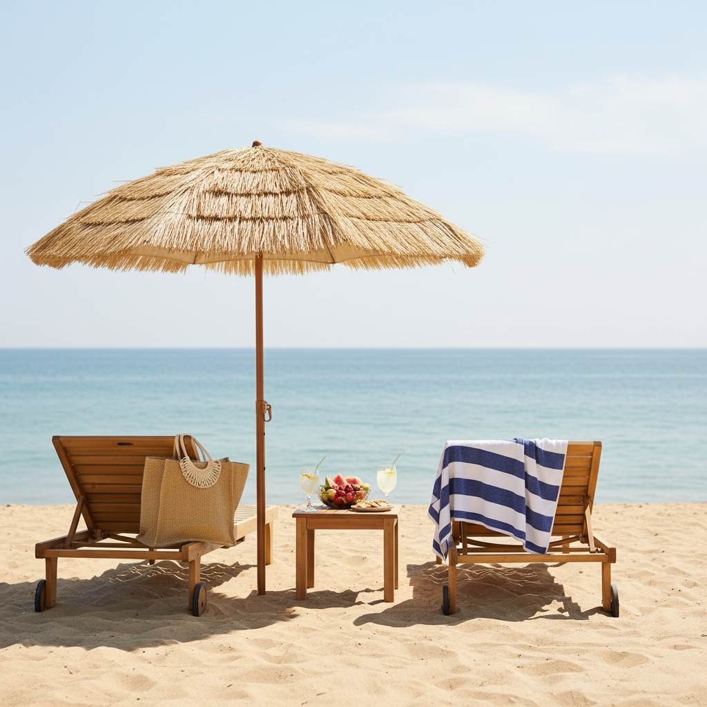 PARASOL PLAŻOWY HAWAJSKI 155CM *8371 - obrazek 3