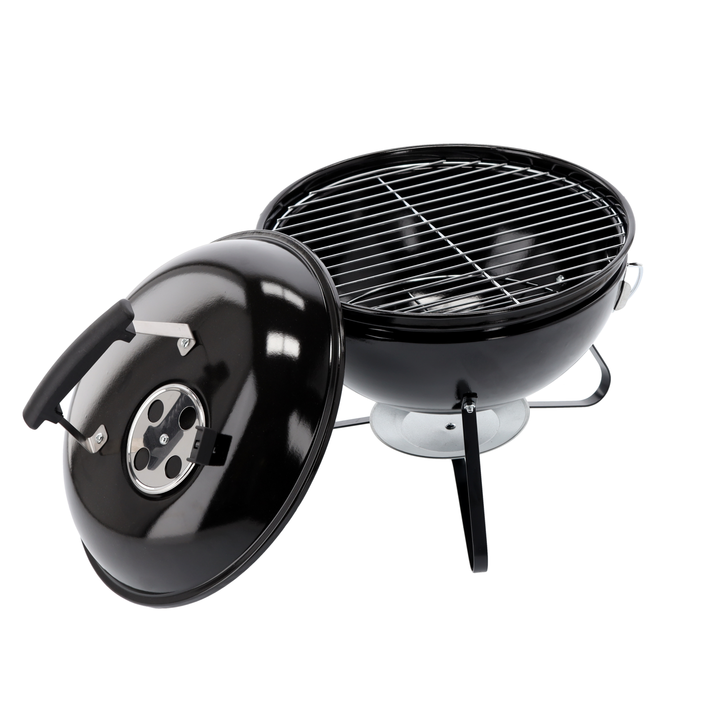 GRILL WĘGLOWY KULISTY NA NÓŻKACH Z POKRYWĄ 37 x 28/44 CM - obrazek 3