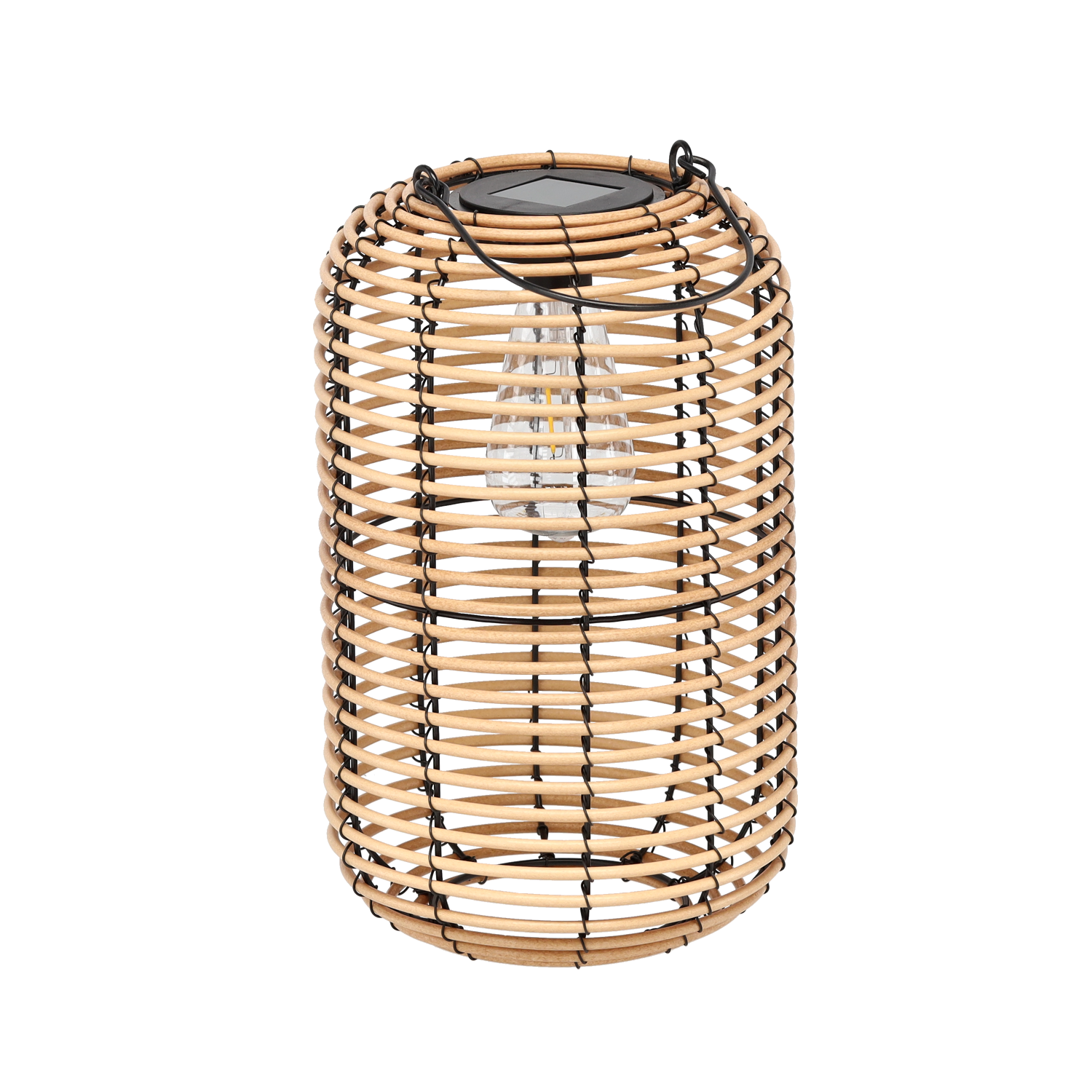 LAMPION SOLARNY METALOWY - BEŻOWY 32 CM