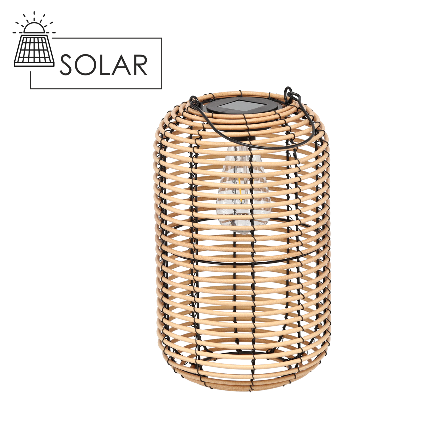 LAMPION SOLARNY METALOWY - BEŻOWY 32 CM - obrazek 3