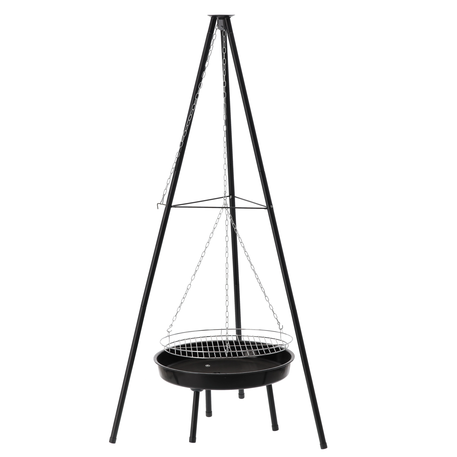 GRILL WISZĄCY REGULOWANY NA TRÓJNOGU 95 x 95 x 147 CM - obrazek 2
