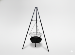 GRILL WISZĄCY REGULOWANY NA TRÓJNOGU 95 x 95 x 147 CM