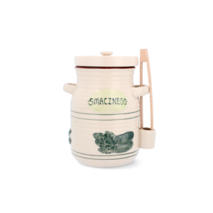 POJEMNIK CERAMICZNY 1,5L NA OGÓRKI ZE SZCZYPCAMI BIAŁY *3231