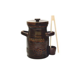 POJEMNIK CERAMICZNY 1,5L NA OGÓRKI ZE SZCZYPCAMI BRĄZ *3248