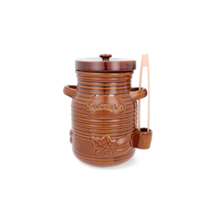 POJEMNIK CERAMICZNY 1,5L NA OGÓRKI ZE SZCZYPCAMI MIODOWY *3255