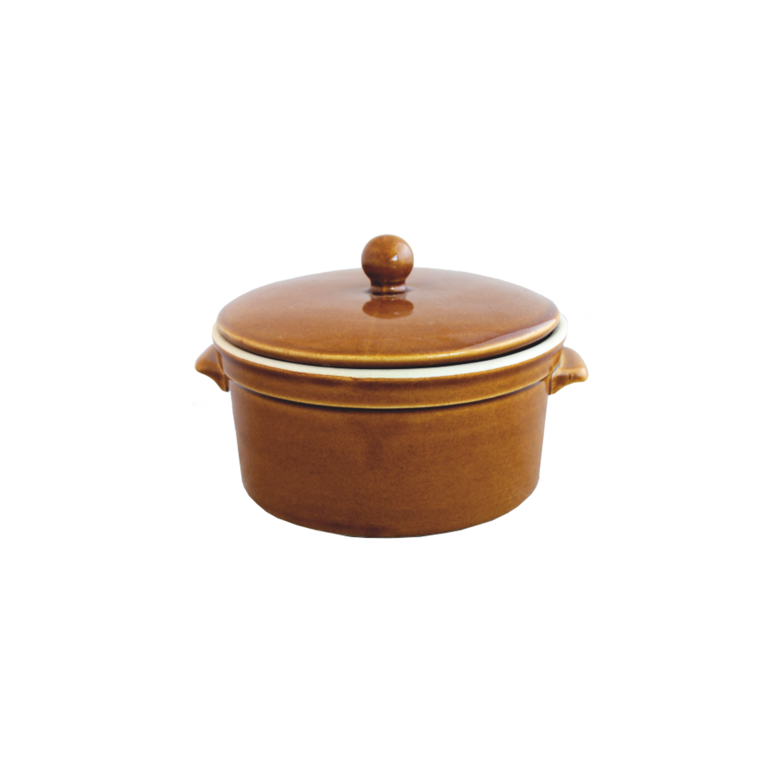 GARNEK CERAMICZNY 0,5L MIODOWY Z POKRYWĄ *3101*