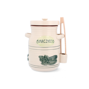 POJEMNIK CERAMICZNY 3,5L NA OGÓRKI ZE SZCZYPCAMI BIAŁY *3156