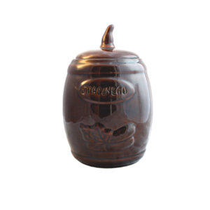 BECZKA  CERAMICZNA 3,5L NA OGÓRKI ZE SZCZYPCAMI BRĄZ *3200