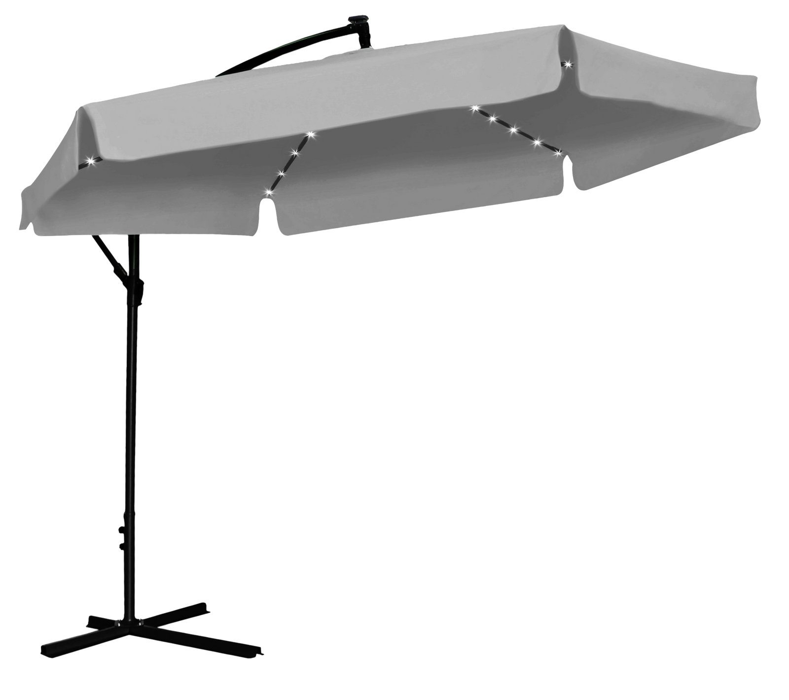 PARASOL OGRODOWY 3 M SZARY "BANANA" Z POKROWCEM Z LED - obrazek 6