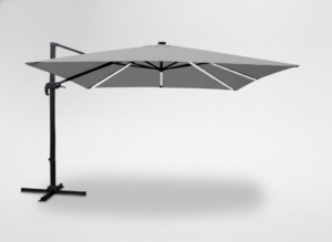 PARASOL OGRODOWY 3 x 3 M SZARY "ROMA" Z POKROWCEM Z LED