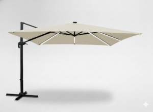 PARASOL OGRODOWY 3 x 4 M BEŻOWY "ROMA" Z POKROWCEM Z LED