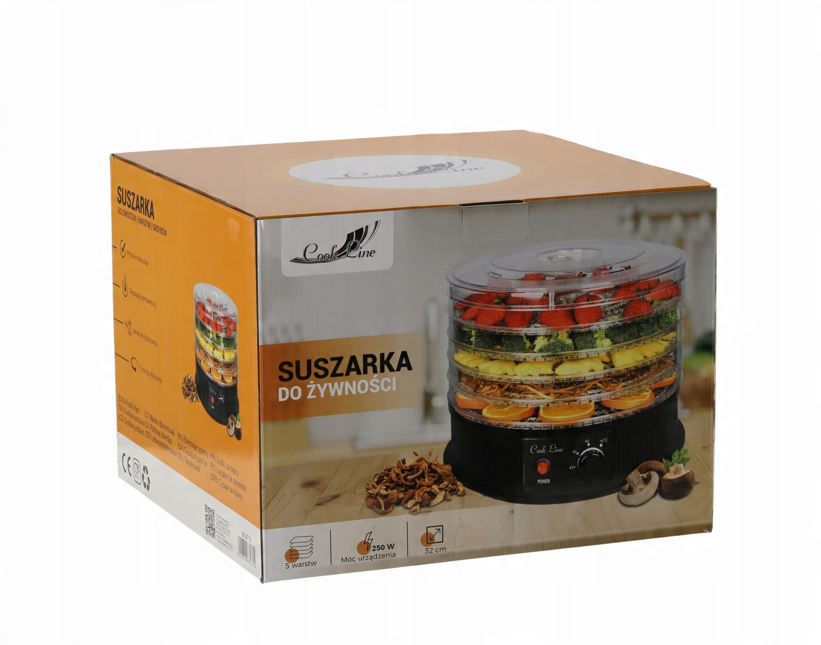 SUSZARKA DO ŻYWNOŚCI 5-POZIOMOWA 250W FI 32 CM Z MECHANIZMEM *2714 - obrazek 3