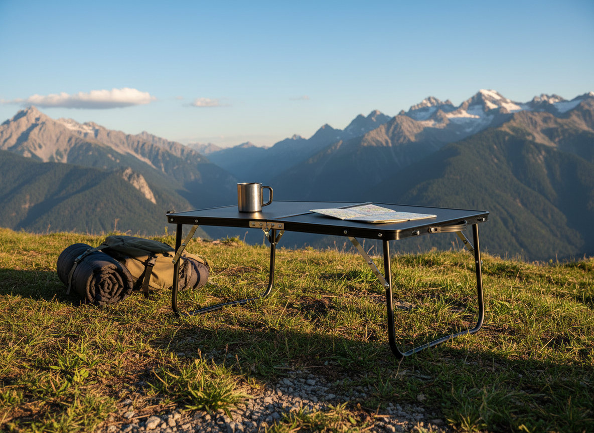 STOLIK TURYSTYCZNY SKŁADANY CZARNY 60x40x26,5 CM - obrazek 4