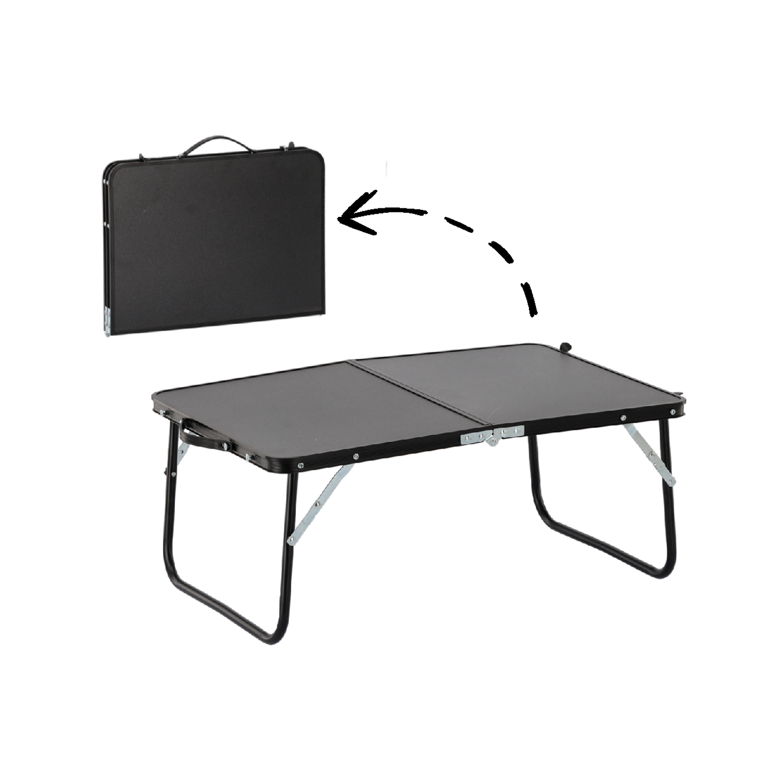 STOLIK TURYSTYCZNY SKŁADANY CZARNY 60x40x26,5 CM - obrazek 3