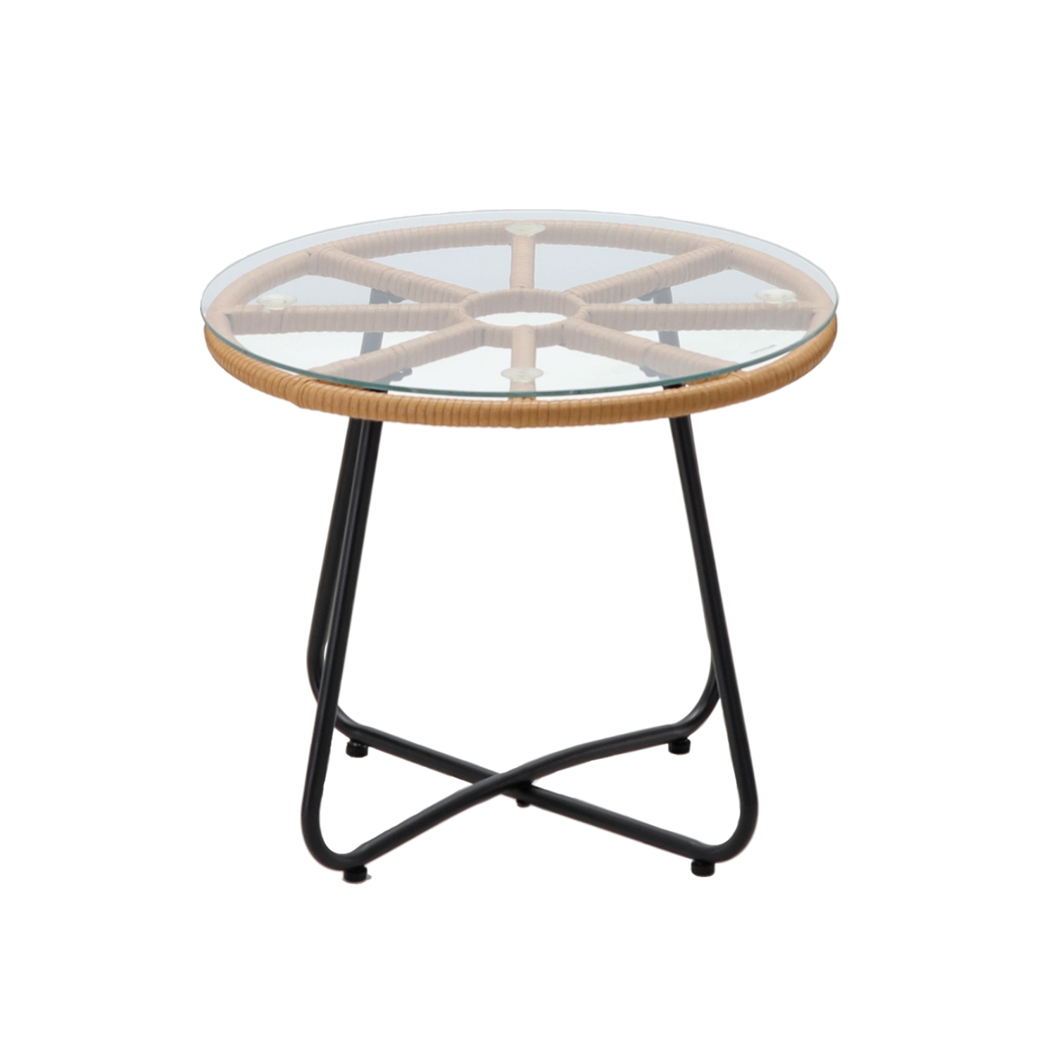 ZESTAW MEBLI OGRODOWYCH (2 KRZESŁA, STOLIK) - BRĄZOWY, PODUSZKI - SZARY - obrazek 3