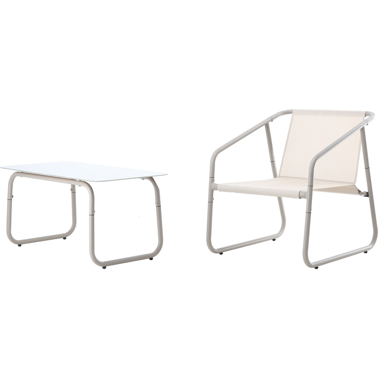 ZESTAW MEBLI OGRODOWYCH - SOFA, 2 KRZESŁA, STOLIK - BEŻOWY *3811 - obrazek 4