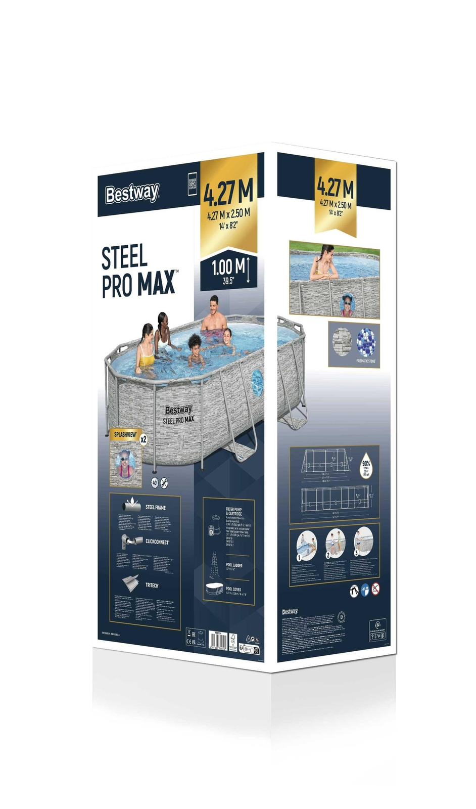 BASEN STELAŻOWY OWALNY 4,27 X 2,5 X 1 M (BASEN, POMPA FILTRUJĄCA, DRABINKA, POKRYWA, DOZOWNIK) - obrazek 8