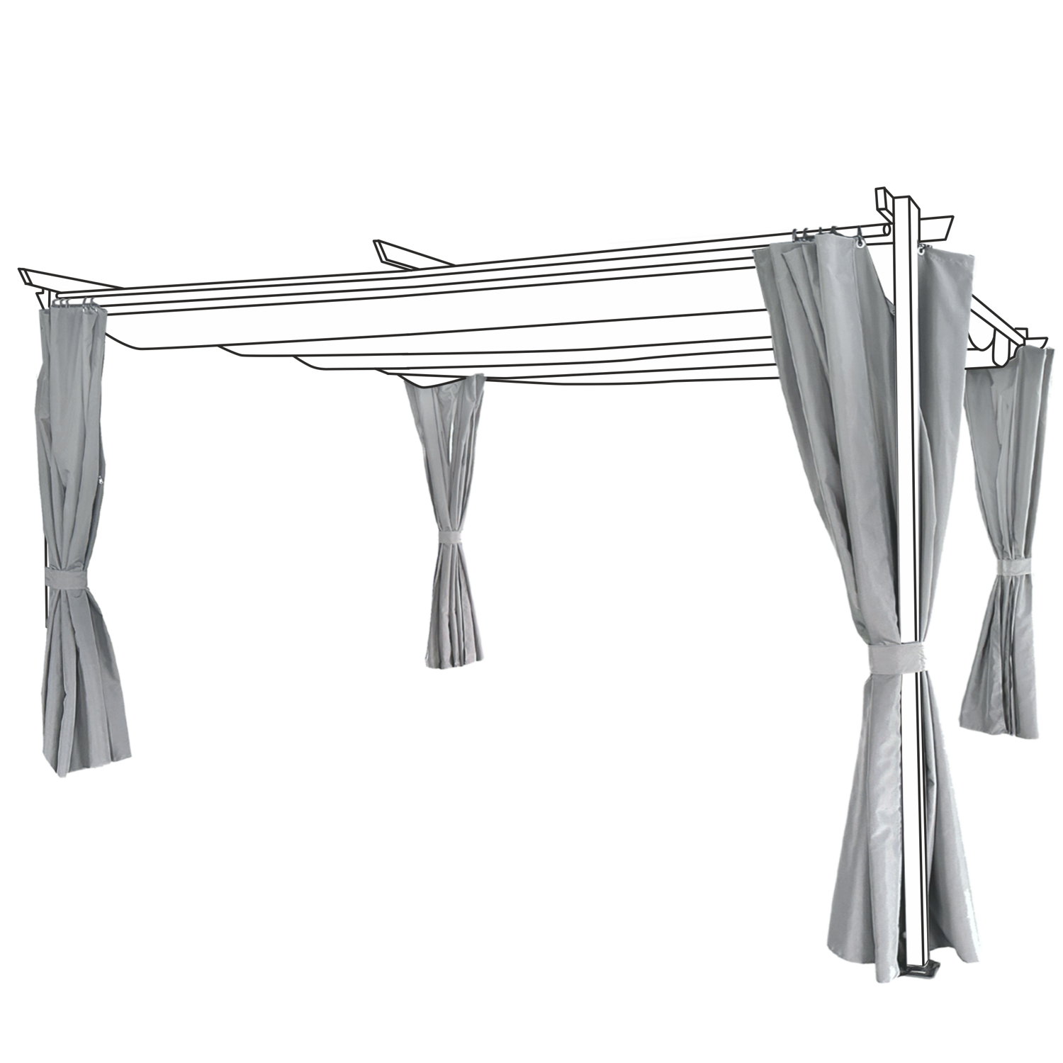 ROLETA / MARKIZA Z DRĄŻKIEM DO PERGOLI 3 x 4 M SZARA *4009 - obrazek 2