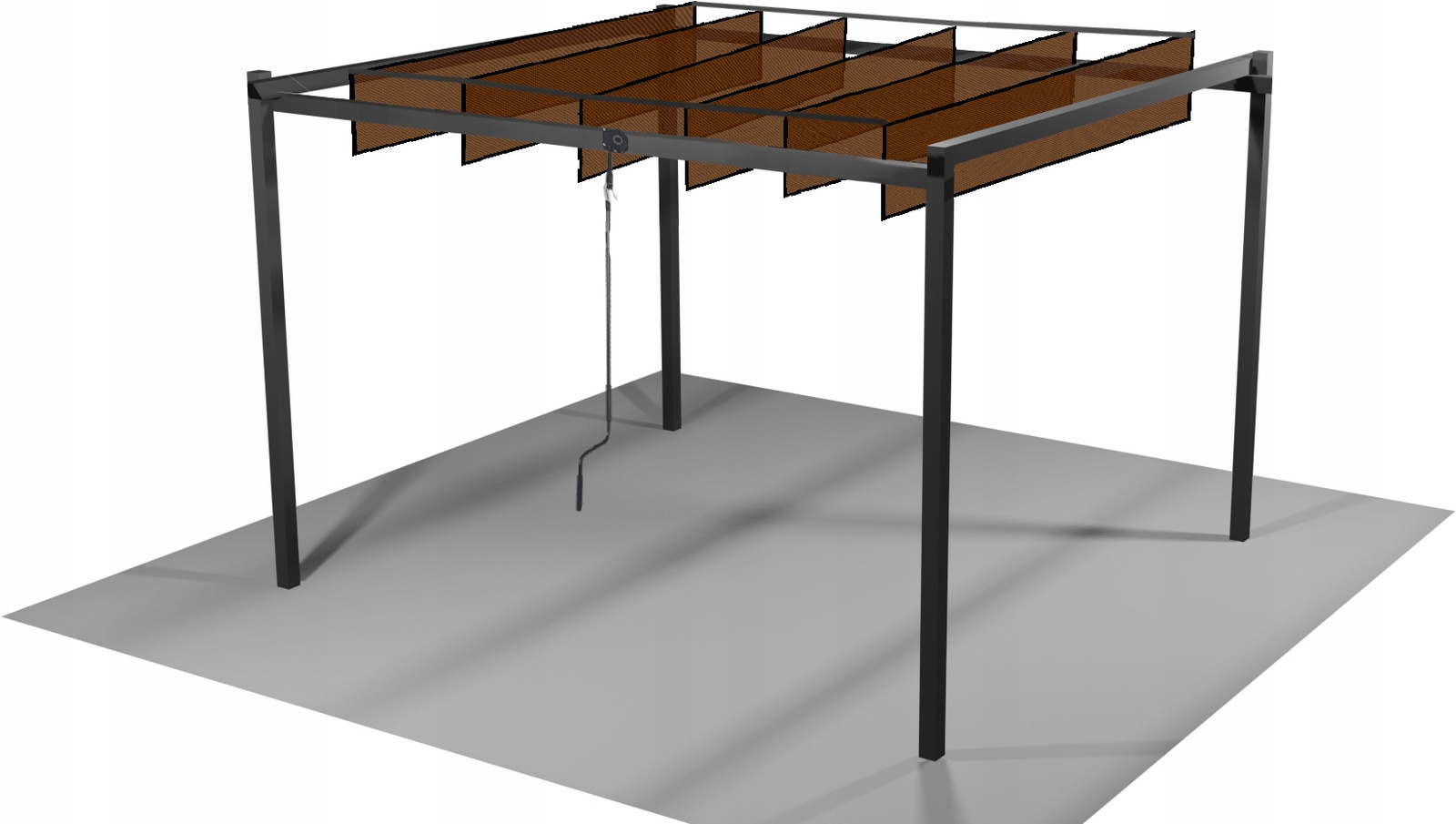 PERGOLA OGRODOWA Z RUCHOMYMI LAMELAMI Z POLIWĘGLANU 3 x 3 M BRĄZOWA - obrazek 4