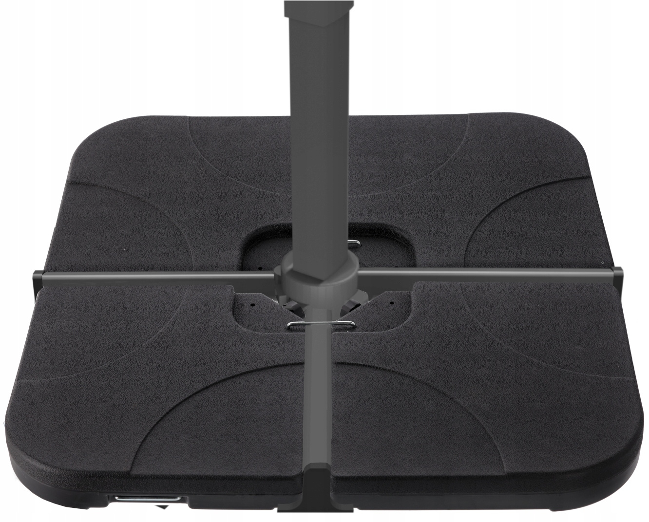 PODSTAWA DO PARASOLA 50 x 50 x 7.5 CM 4 ELEMENTOWA CZARNA - obrazek 2