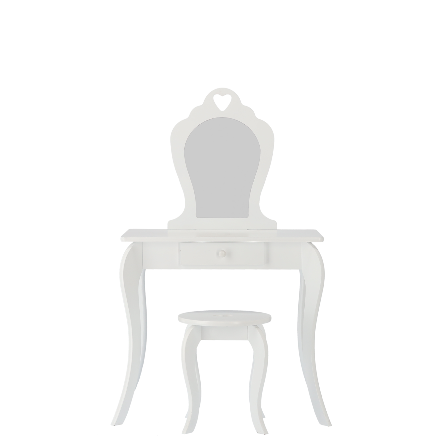 MAŁA TOALETKA KOSMETYCZNA BIAŁA Z LUSTREM + TABORET *0397 - obrazek 2