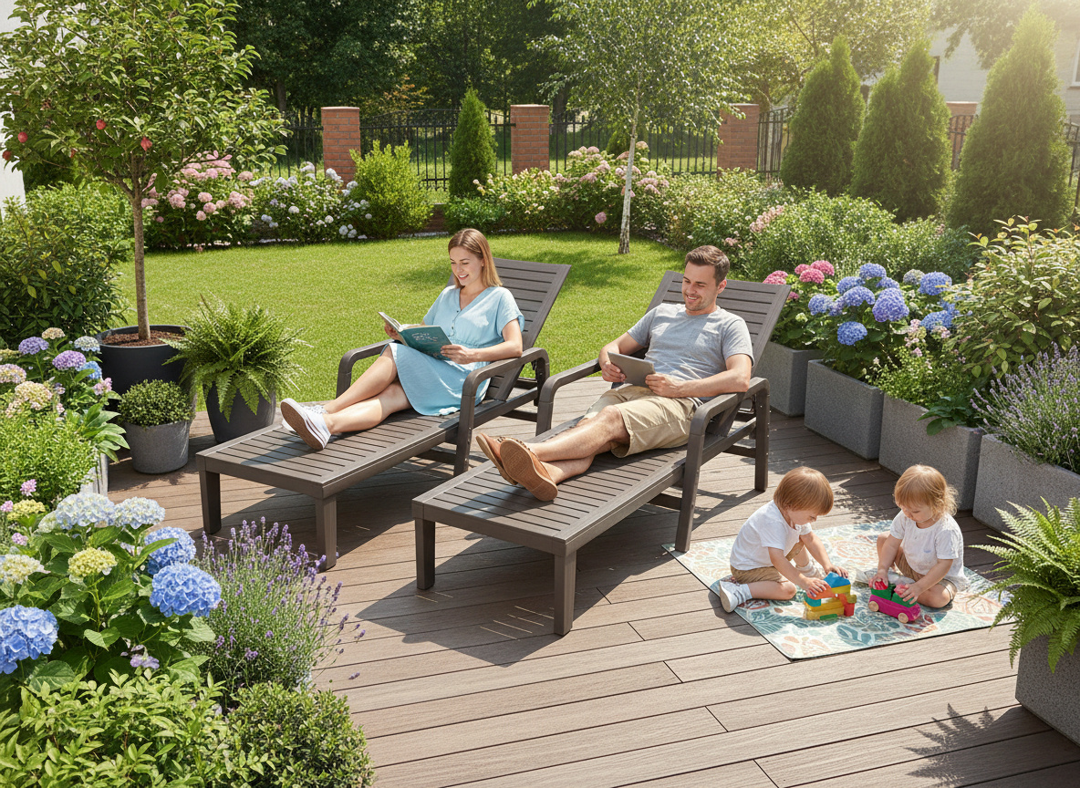 LEŻAK OGRODOWY 192X66X33 CM CIEMNY BRĄZ - obrazek 4