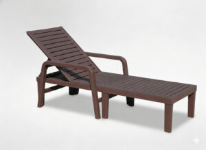 LEŻAK OGRODOWY 192X66X33 CM CIEMNY BRĄZ