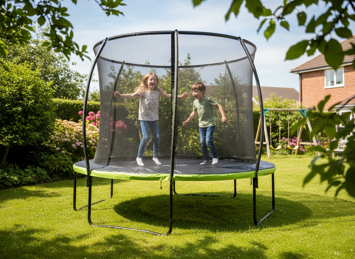 TRAMPOLINA 10FT 312 CM Z DRABINKĄ I SIATKĄ ZABEZPIECZAJĄCĄ - obrazek 2