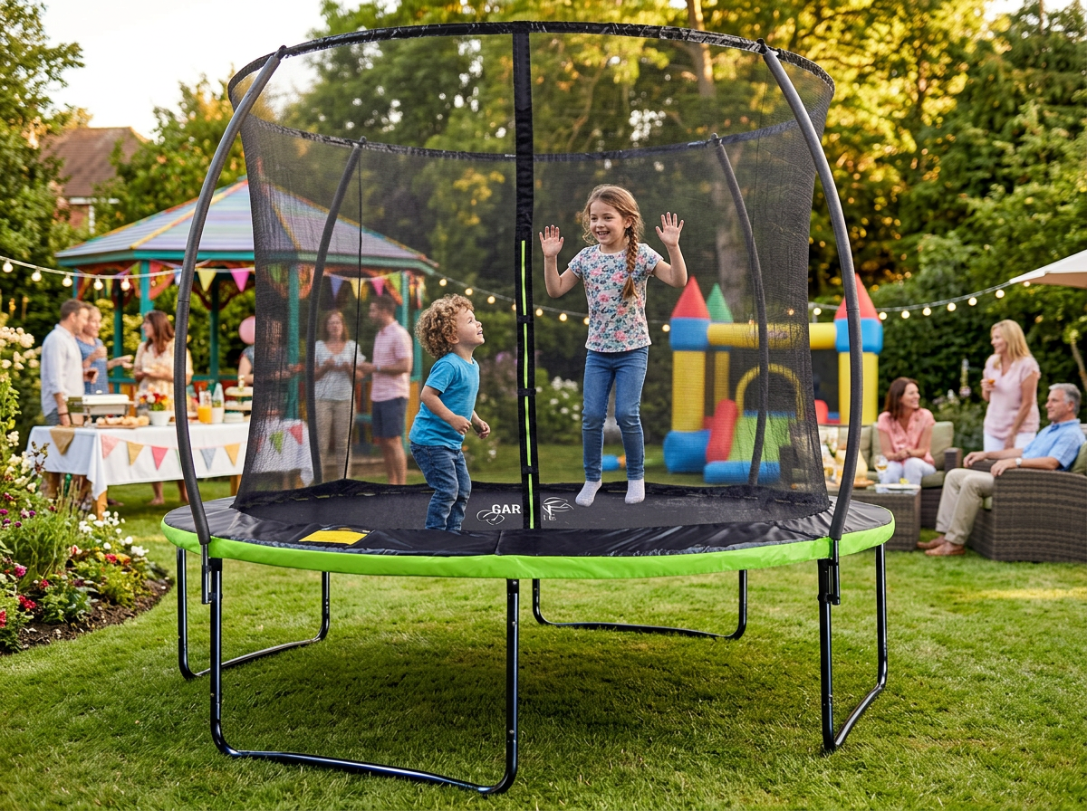 TRAMPOLINA 10FT 312 CM Z DRABINKĄ I SIATKĄ ZABEZPIECZAJĄCĄ - obrazek 10