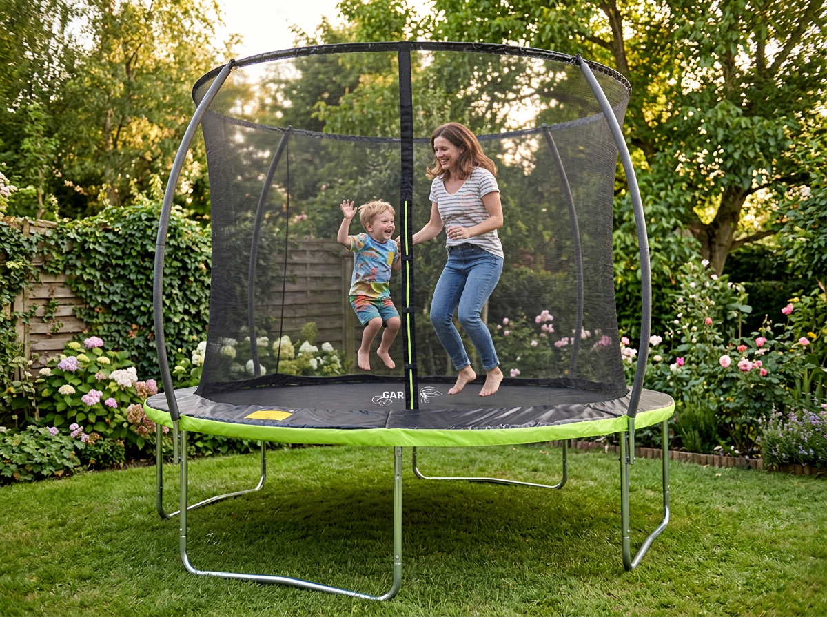 TRAMPOLINA 10FT 312 CM Z DRABINKĄ I SIATKĄ ZABEZPIECZAJĄCĄ - obrazek 8