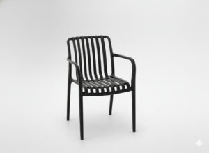 KRZESŁO OGRODOWE 45.5 x 57 x 45 / 81 CM CZARNE *8649