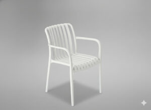 KRZESŁO OGRODOWE 45.5 x 57 x 45 / 81 CM BIAŁE