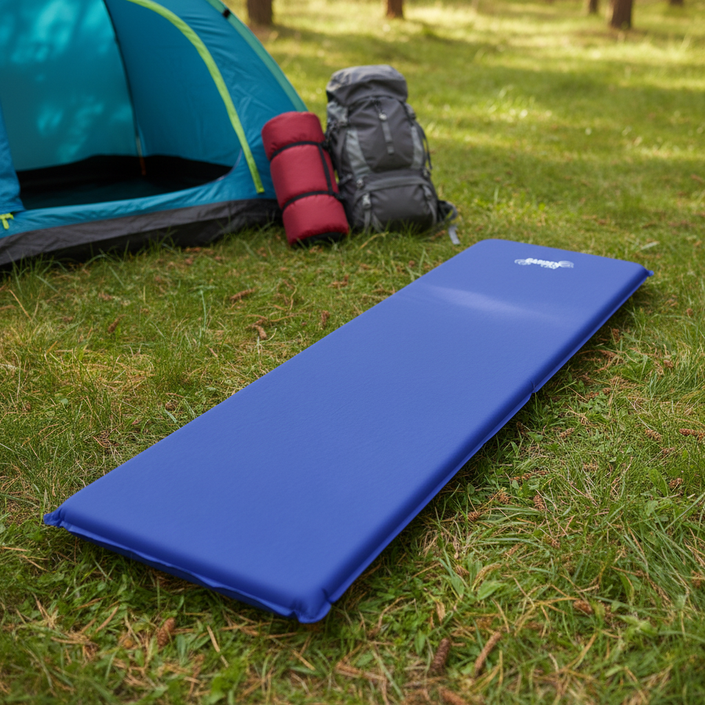 MATA TURYSTYCZNA SAMOPOMPUJĄCA 180 x 50 x 5 CM 1200 G CIEMNA NIEBIESKA / SZARA - obrazek 4