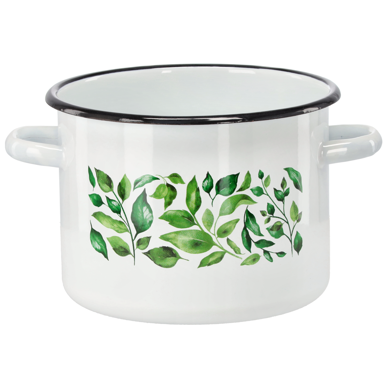 GARNEK EMALIOWANY 4,5 L 20 CM BIAŁY FIKUS *9204