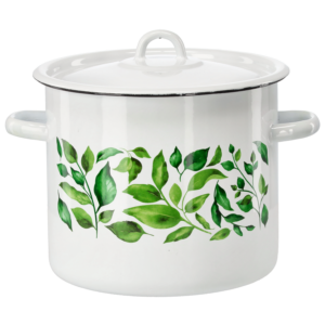 GARNEK EMALIOWANY 7 L 22 CM BIAŁY FIKUS Z/P *9266