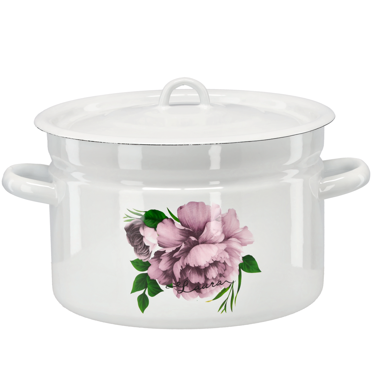 GARNEK EMALIOWANY 9 L 26 CM BIAŁY PIWONIA LAURA Z/P *2639