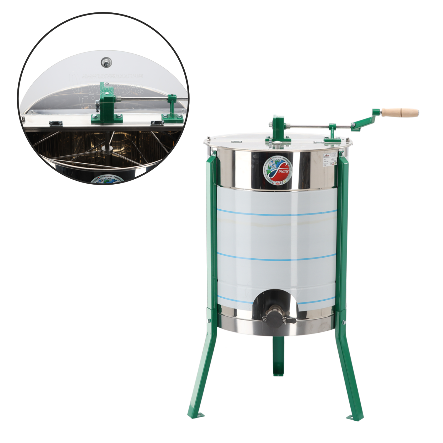 MIODARKA UNIWERSALNA 3 RAMKOWA DIAGONALNA RĘCZNA ZE STALI NIERDZEWNEJ Z NIERDZEWNYM ZAWOREM *2110