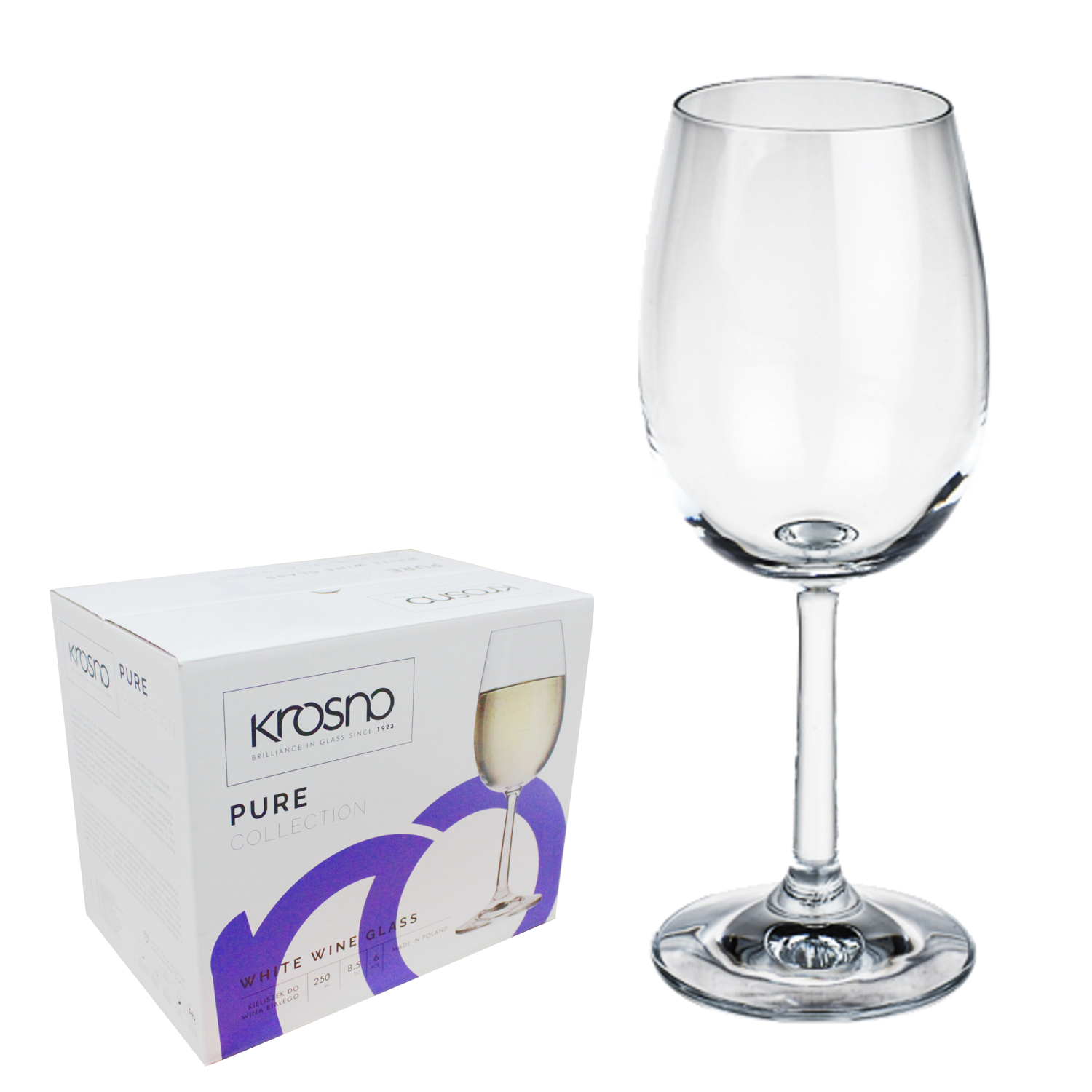 KPL.6 SZT KIELISZKÓW 280ML DO BIAŁEGO WINA PURE *9347*