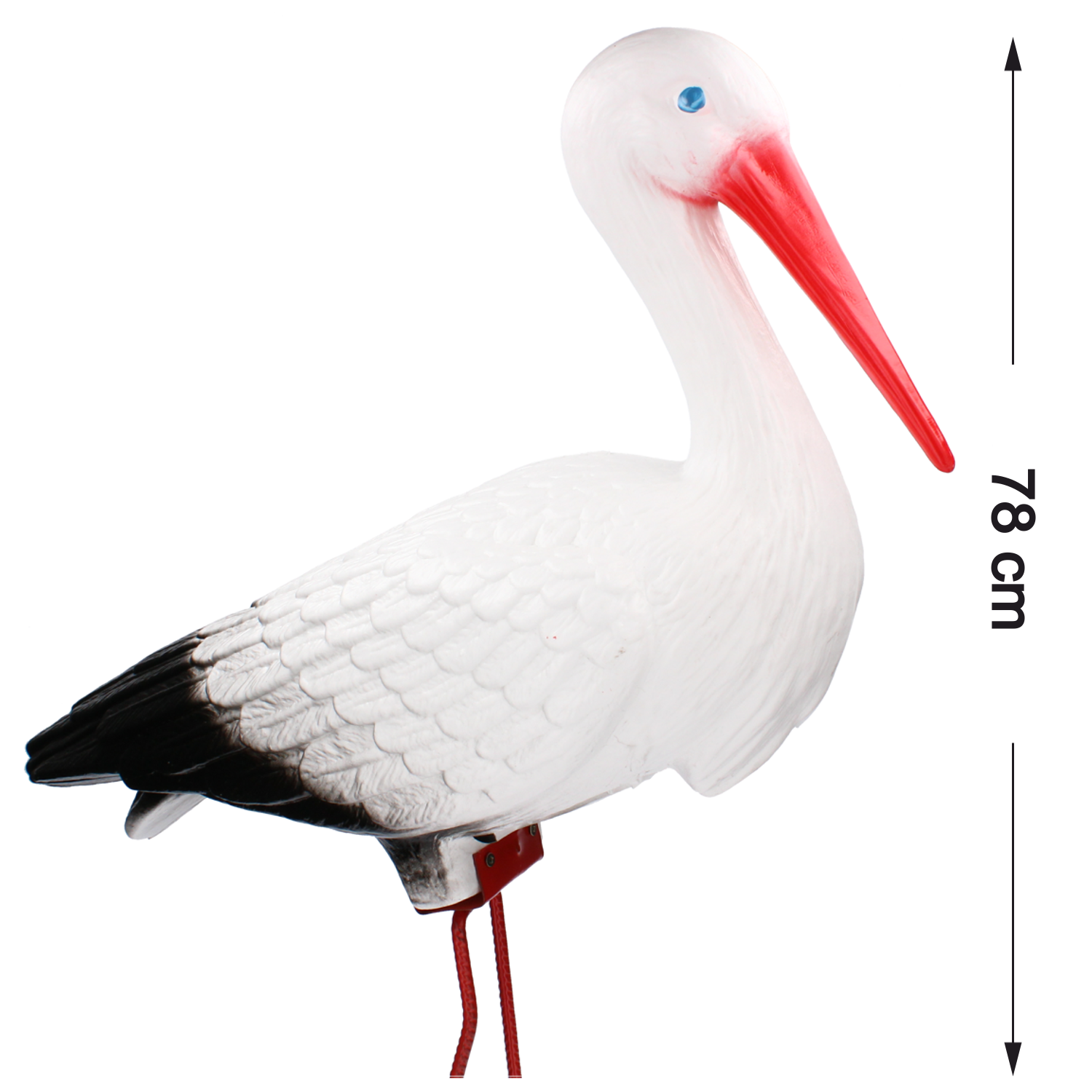 BOCIAN ŚREDNI PLASTIKOWY NA DRUCIE *6039* - obrazek 2