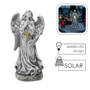 FIGURA ANIOŁ Z KRZYŻYKIEM LED 24 X 17,5 X 50,5 CM *8820