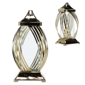 LAMPION 40CM WSTĘGA METALIK ZŁOTY/SREBRNY OPAK=3SZT*8507