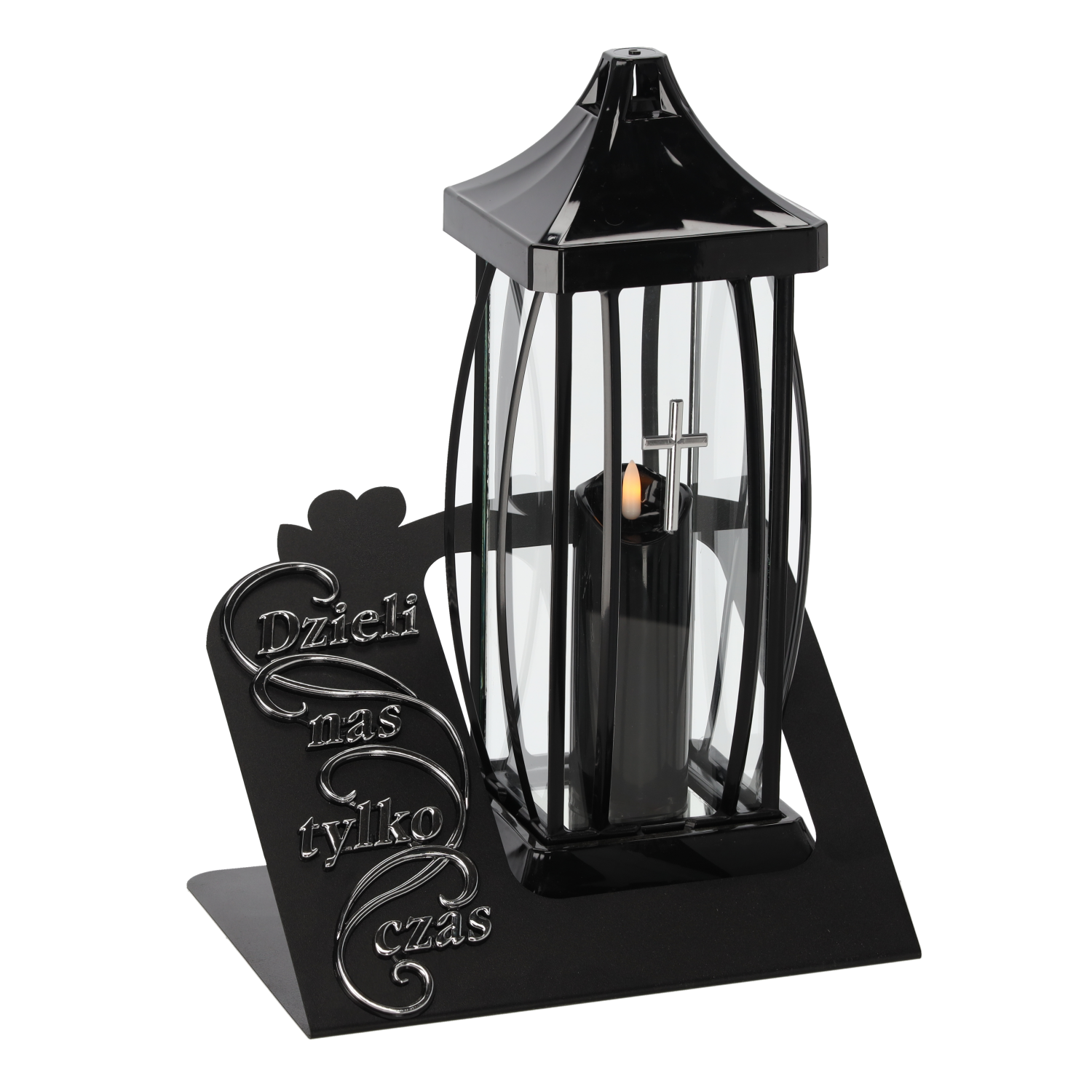 ZNICZ 39CM GRACJA DUŻA BLACHA DUŻA + LED CZARNO ZŁOTY/SREBRNY OPAK=2SZT*7630 - obrazek 2