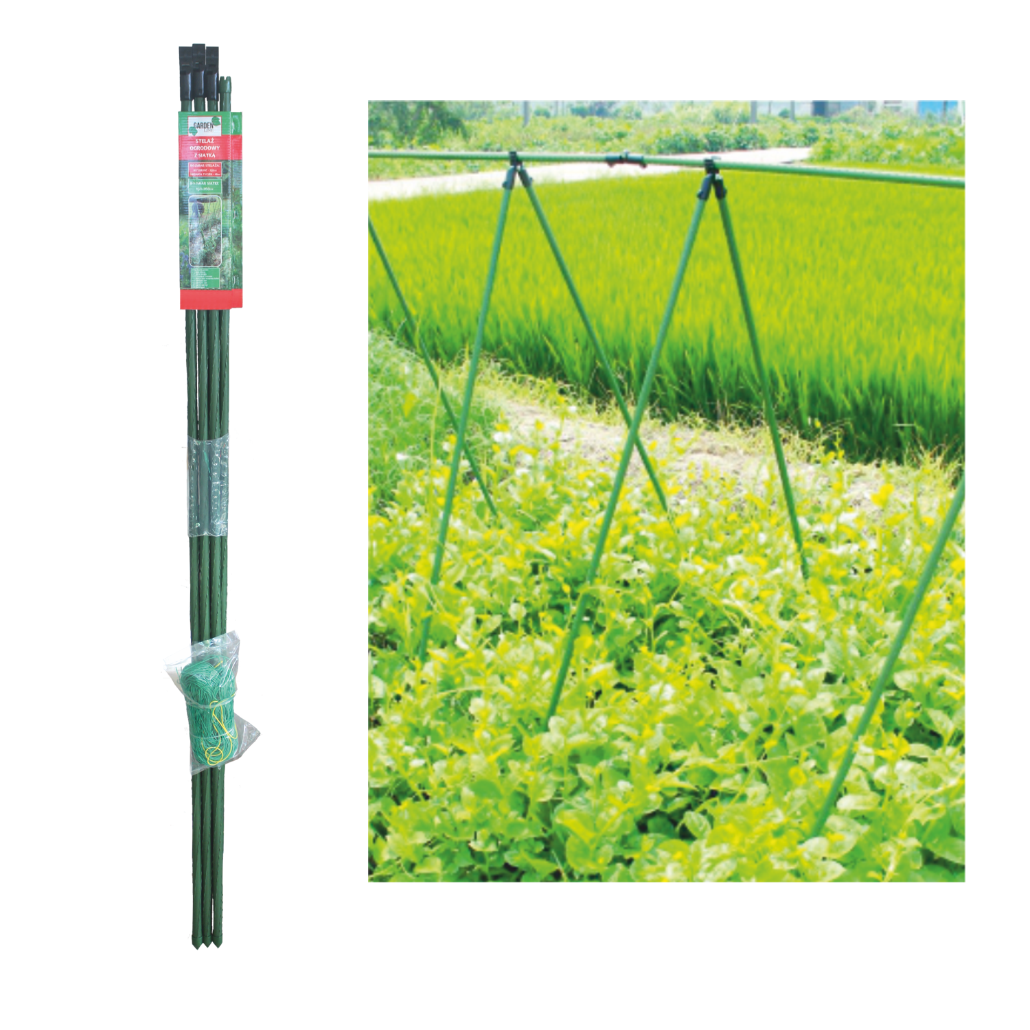 STELAŻ OGRODOWY 1,8M ŚR.16MM Z SIATKĄ 1,8X3,2M opak=4szt*9409 - obrazek 2