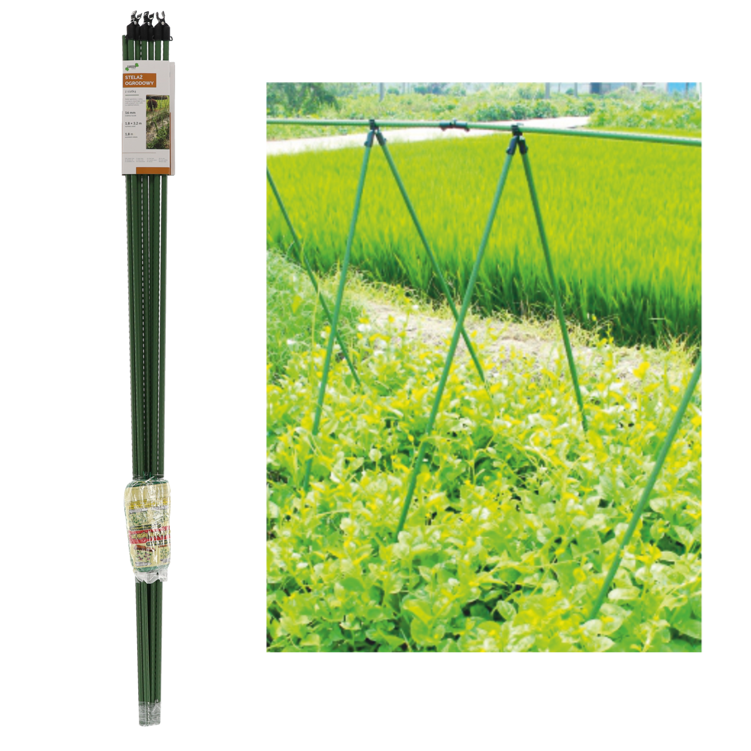 STELAŻ OGRODOWY 1,8M ŚR.16MM Z SIATKĄ 1,8X3,2M opak=4szt*9409 - obrazek 3